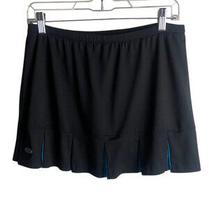 Bolle High Performance Size M Tennis Skirt Skort Black Teal Pleated Preppy Cheer